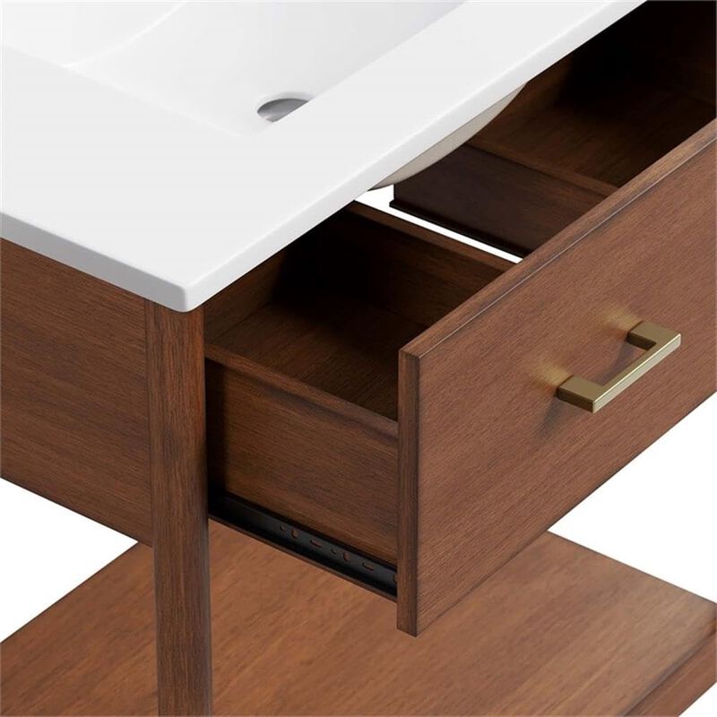 Modway EEI-6662-WAL-WHI Zaire 30" Bathroom Vanity, Walnut White image number 5