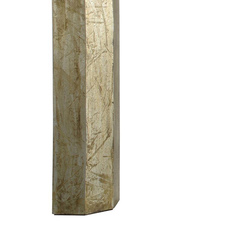 50 Inch Fireplace Mantel, Rectangular Wood Frame, Metallic Brass Finish - Benzara