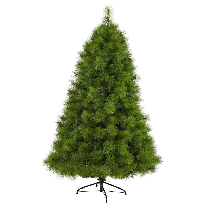 Nearly Natural Green Scotch Pine Artificial Christmas Tree with Clear LED Lights
