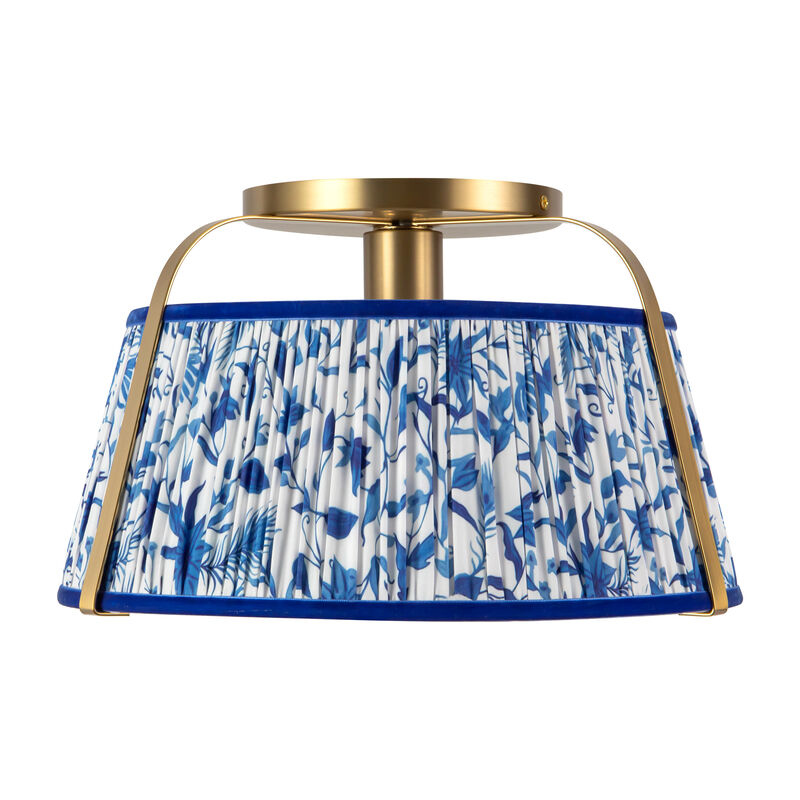 Scout 13 in Semi Flush Mount with Patterned Pleated Shade image number 1