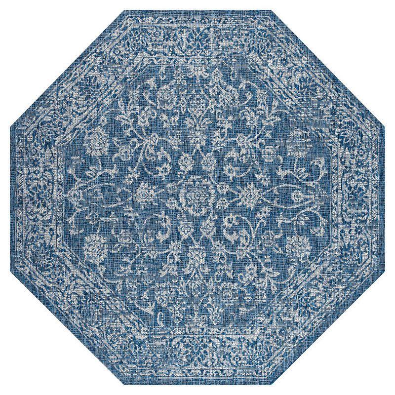 Tela Bohemian Textured Weave Floral Octagon Indoor/Outdoor Area Rug image number 0