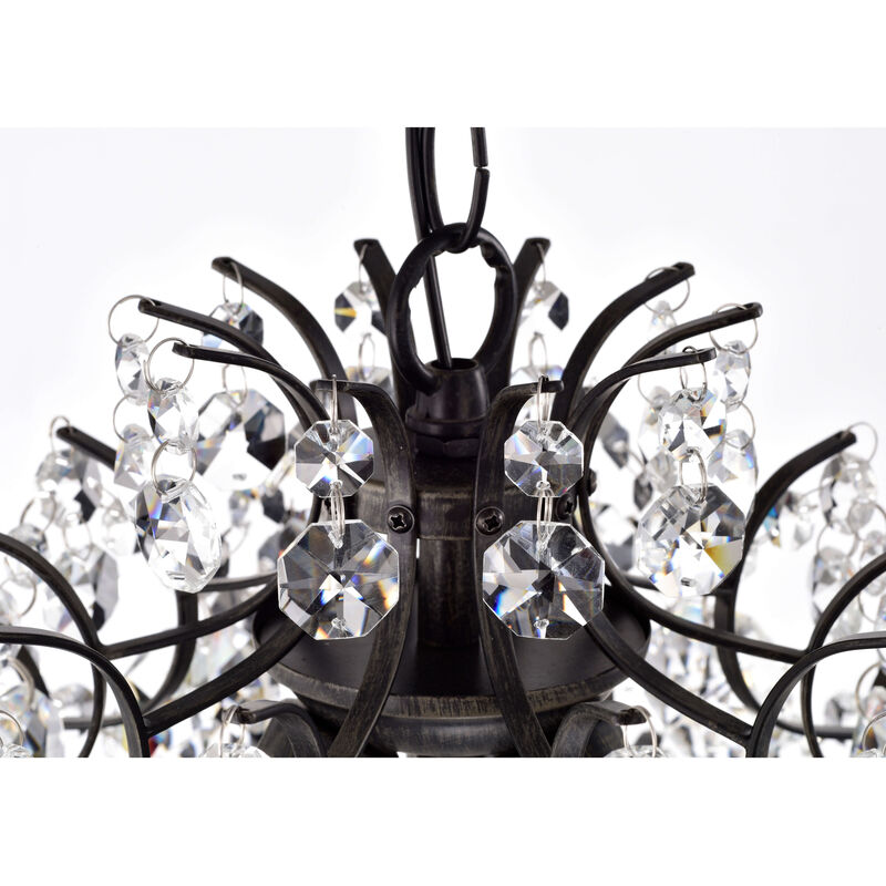 Eleanor Antique Black 3-light Crystal Chandelier - Antique Black image number 5
