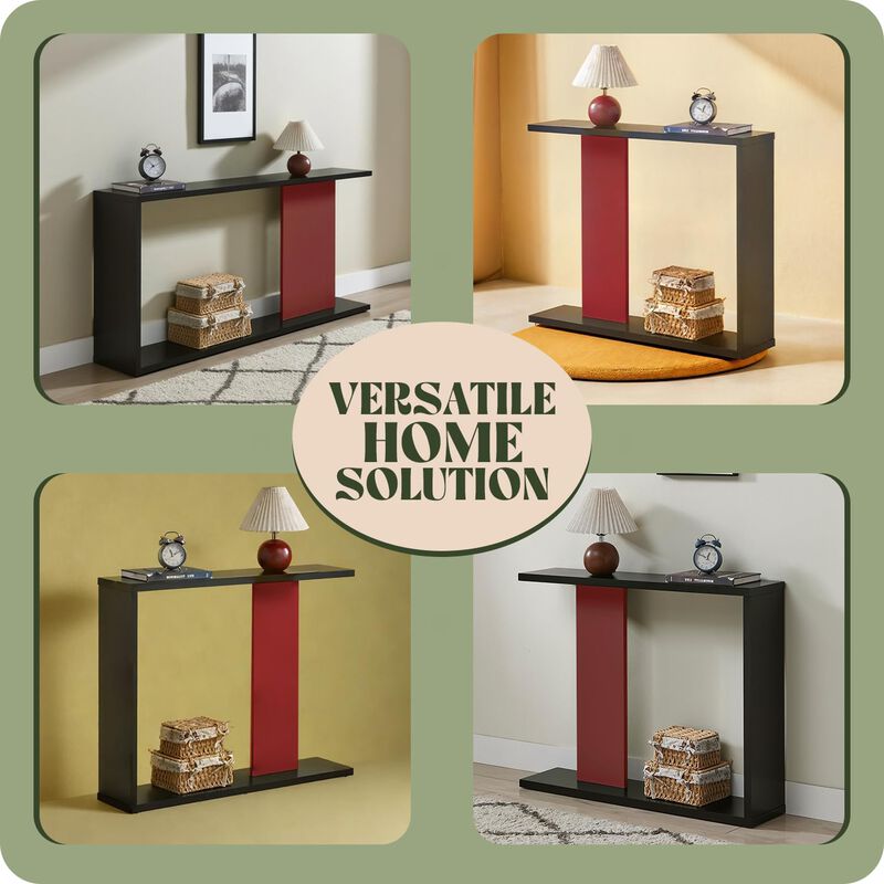 Kings Brand Furniture Indio Console Table, Entryway Sofa Table with Storage Shelf for Hallway, Entryway, Living Room, Foyer