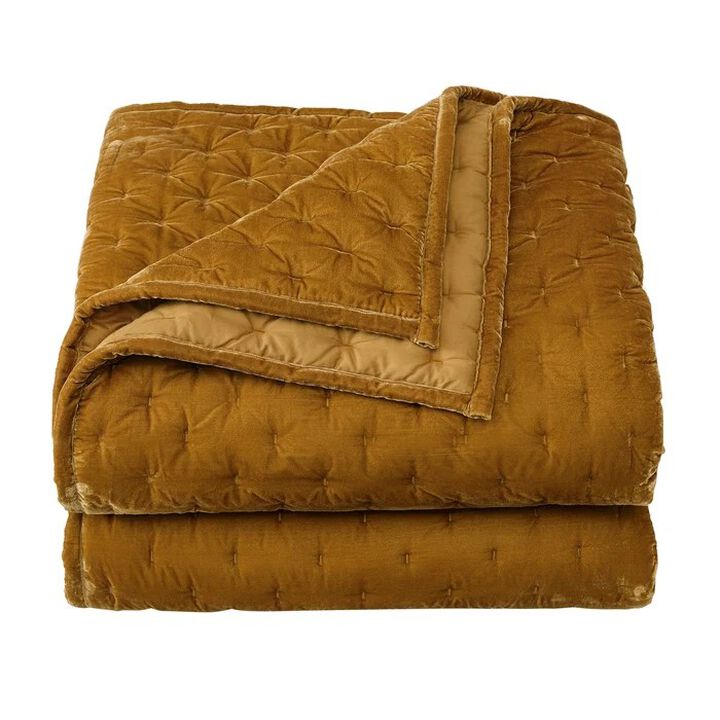 Stella Pintuck Saffron Twin Quilt Set