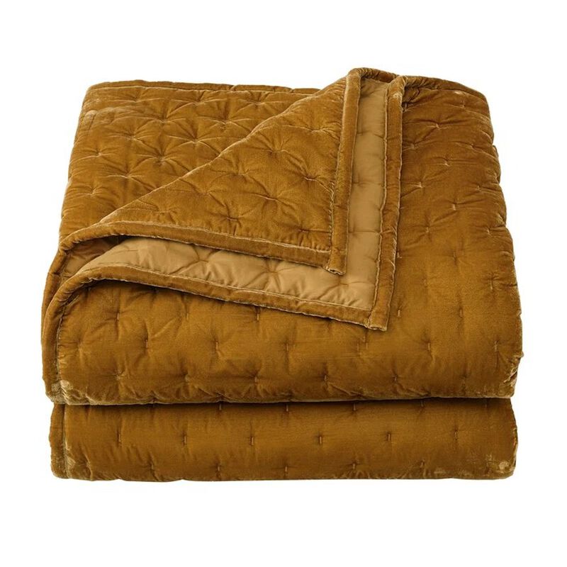 Stella Pintuck Saffron Full/Queen Quilt Set image number 0