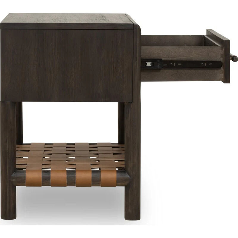 Dorsey One Drawer USB-charging Nightstand in Basalt Grey image number 4