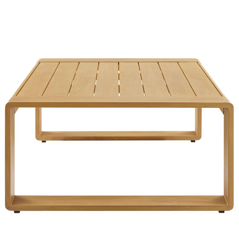 Modway Lirienne Outdoor Patio Aluminum Faux Wood Coffee Table image number 5