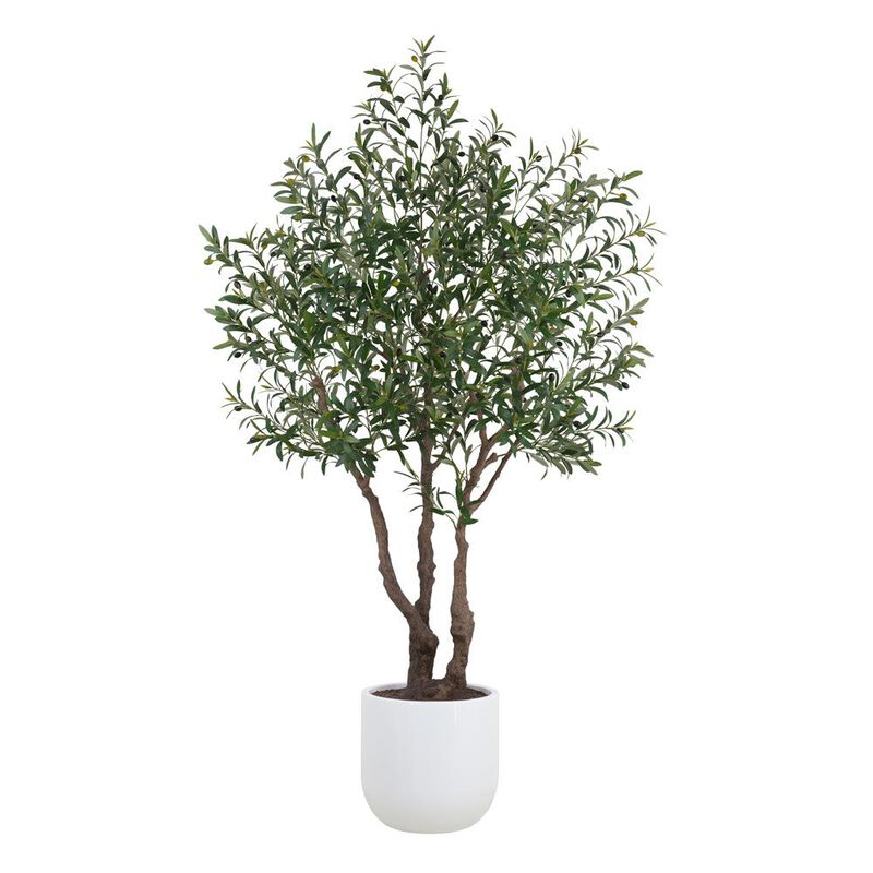 7.5' Faux Potted Olive Tree image number 0