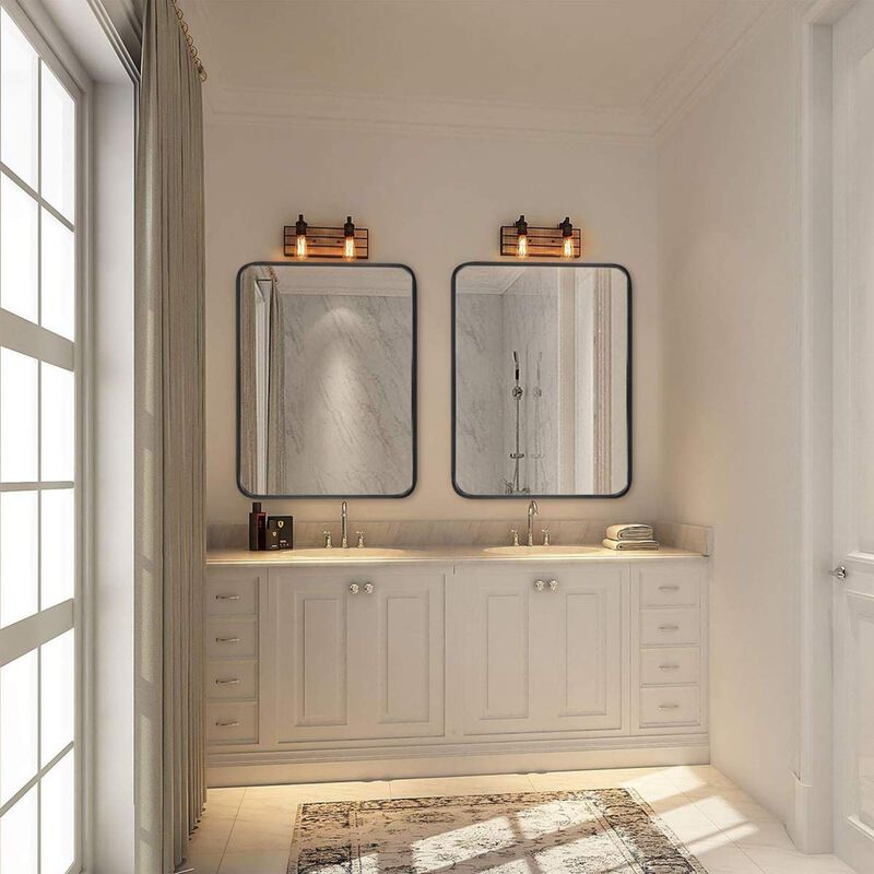 ELEMENT ACE 22x30 Inch Metal Framed Rectangular Wall Mirror with Shatterproof Design image number 4