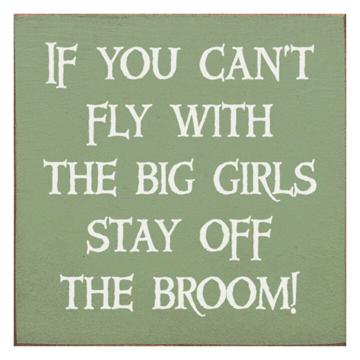 If You Can't Fly with the Big Girls Stay Off the Broom Wood Sign