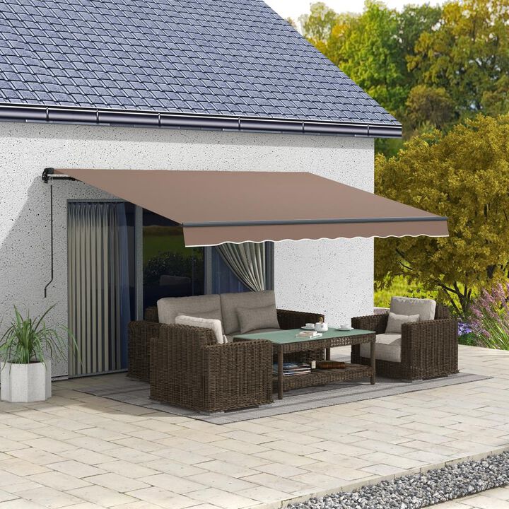 Hivvago Manual Retractable Patio Awning for Deck or Yard
