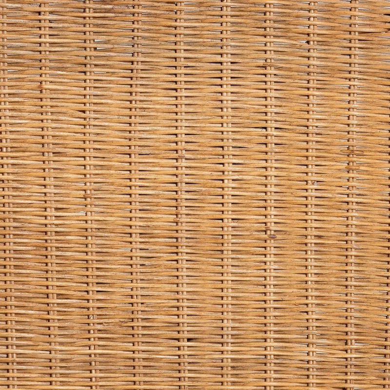 bali & pari Pabla Bohemian Light Honey Rattan Scalloped Console Table