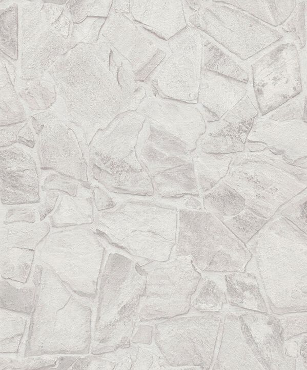 The Bricks And More Petrified Paradise Motif White Wallpaper BB51139