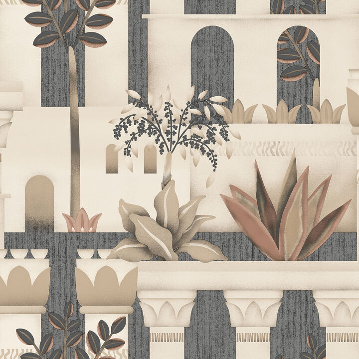 Mediterranean Villa Garden Wallpaper