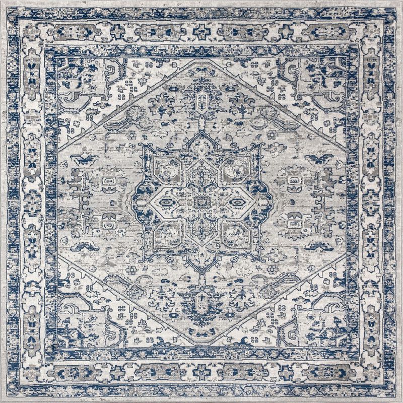 Modern Persian Vintage Medallion Square Area Rug