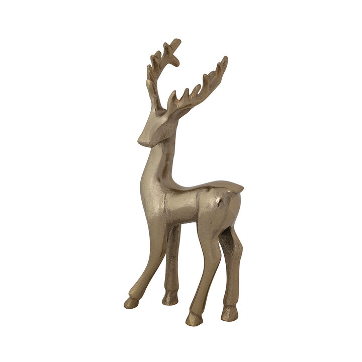 Gilded Reindeer Cast Aluminum Figurine