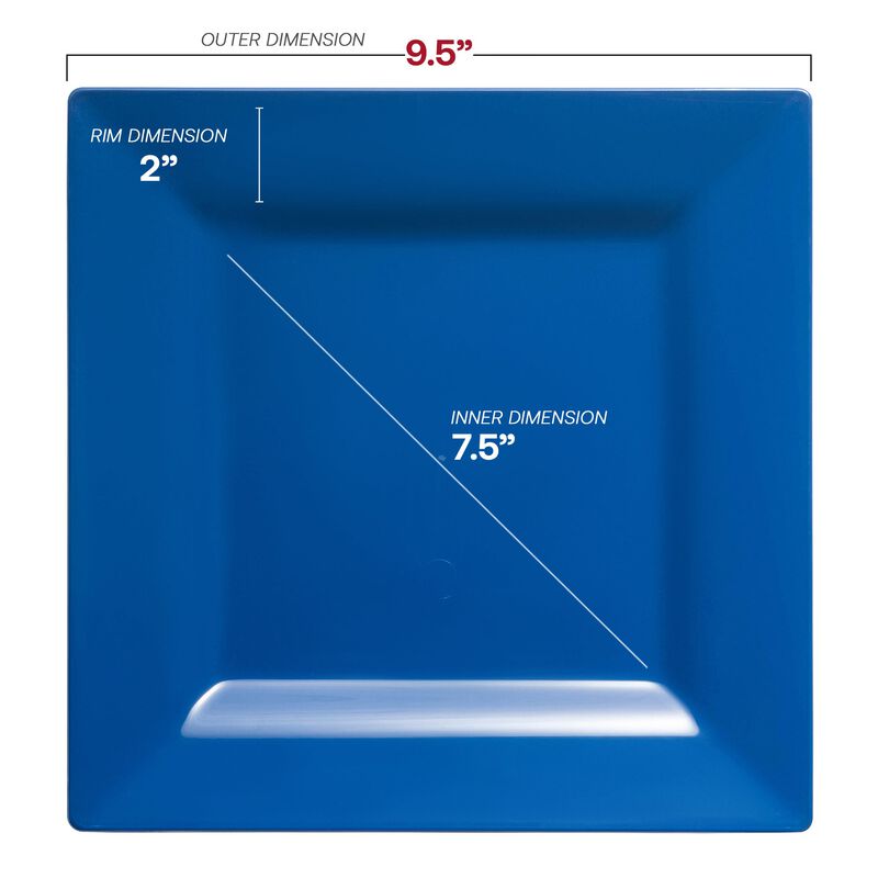 Midnight Blue Square Plastic Dinnerware Value Set (40 Sets) image number 2