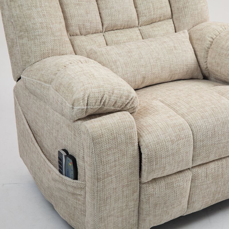 Chenille Power Lift Recliner Chair with Heat and Massage, 4 OKIN Motors, Lift Chair with Adjustable Headrest and Lumbar image number 7