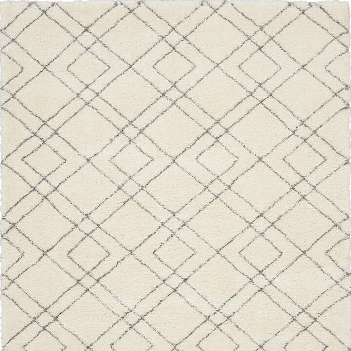 HomeRoots Geometric Shag Area Rug