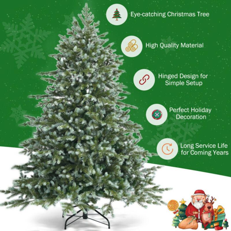 Hivvago 6 Feet Artificial Christmas Spruce Hinged Tree