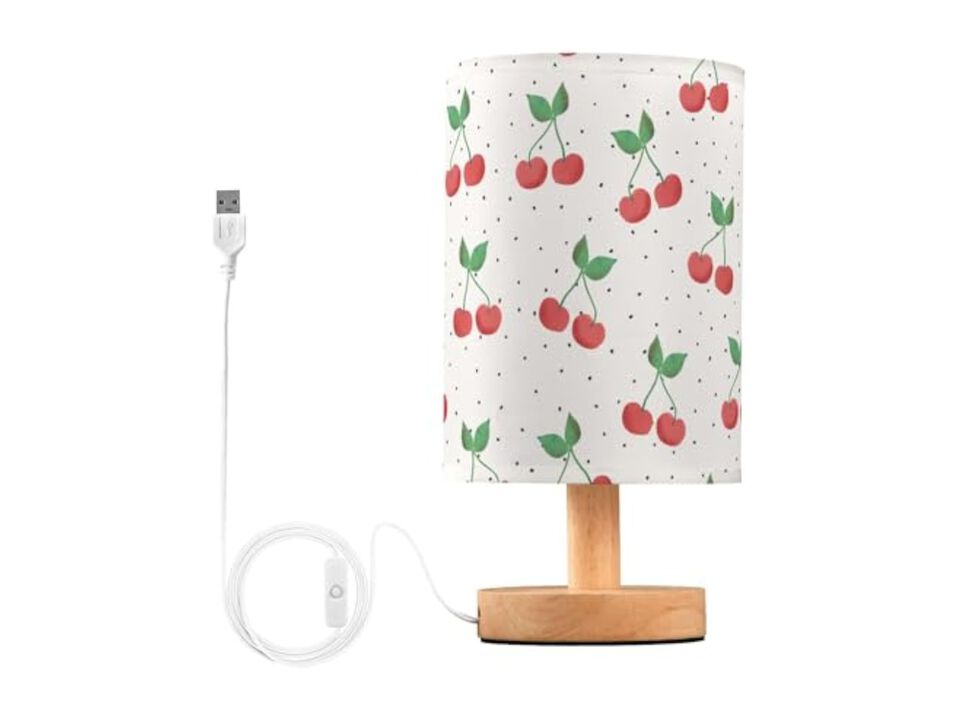 Fabric Table Lamp For Living Room Bedroom Home Office Red