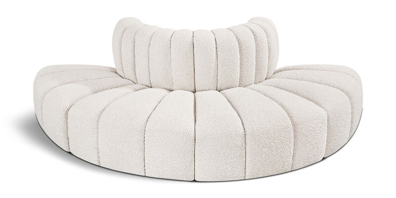Meridian Furniture Arc Cream Boucle Fabric Modular Sofa