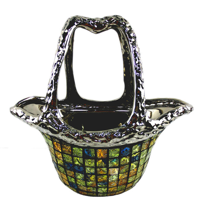 Dolce Mela Decorative Ceramic & Glass Flower Vase Purse Bag (Larger Size)