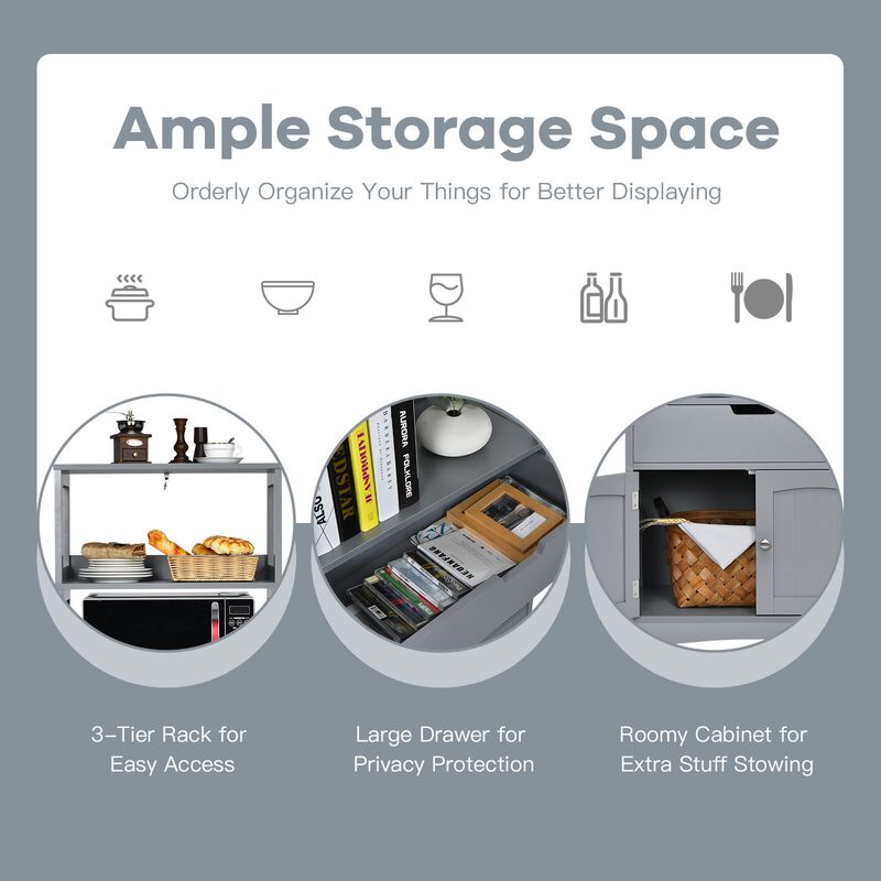 Bathroom Storage Cabinet with Drawer and Shelf Floor Cabinet image number 5