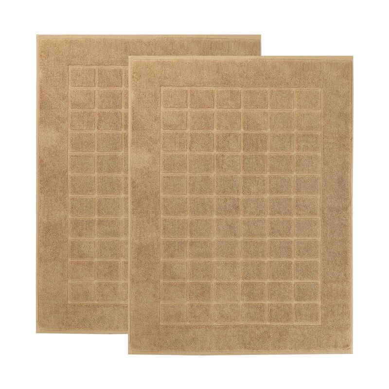 Washable Cotton Checkered Bath Rug Set of 2 for Bathrooms image number 0