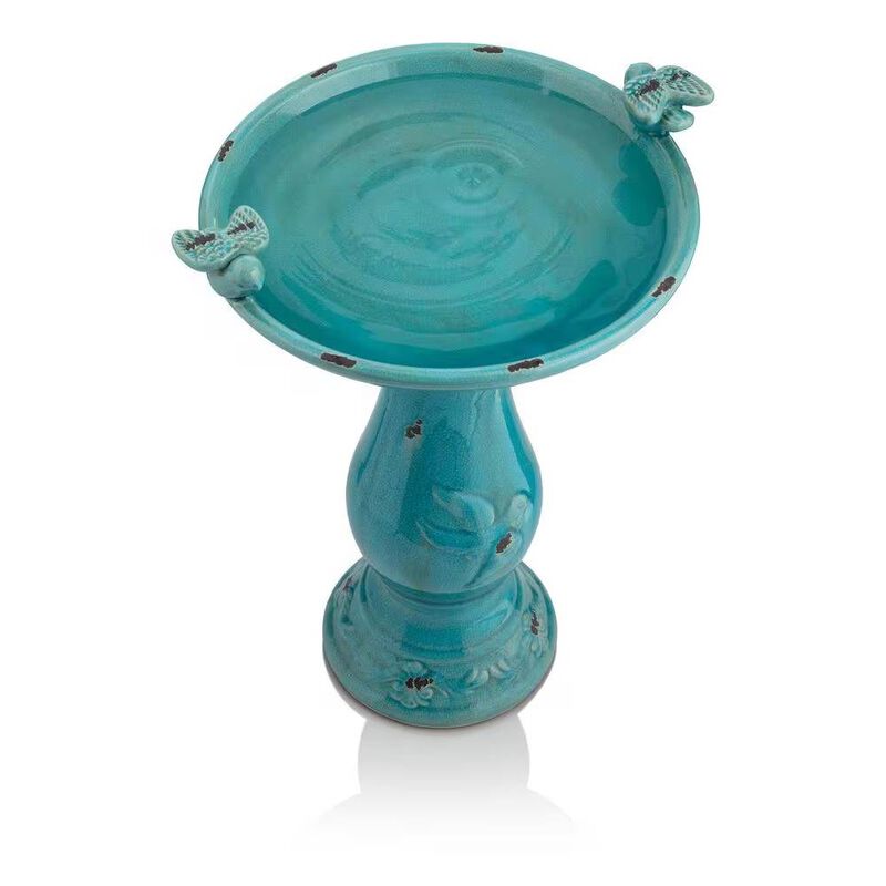Vibrant Ceramic Birdbath – Ideal for Outdoor Garden Spaces