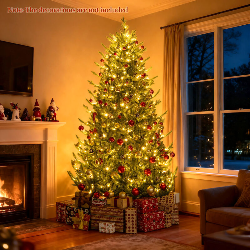 Artificial Christmas Tree, Pre-Lit with Multicolor LED Lights-7.5 ft image number 5