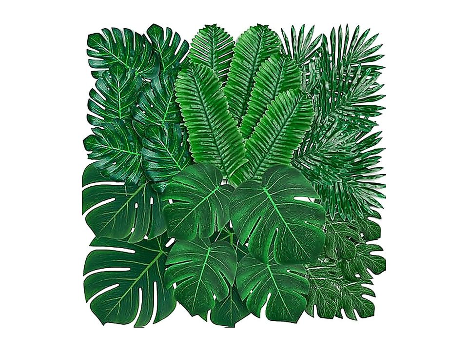 110 Pack Artificial Tropical Palm Monstera 7 Kinds Large Small Fake Leaf Stems