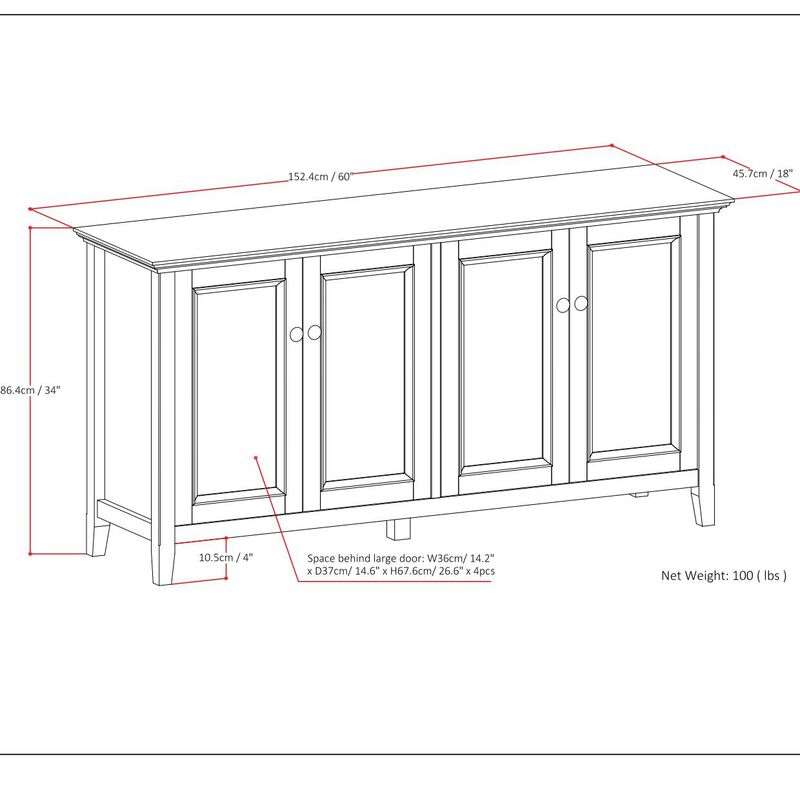 Clorwe Wide Storage Sideboard image number 8