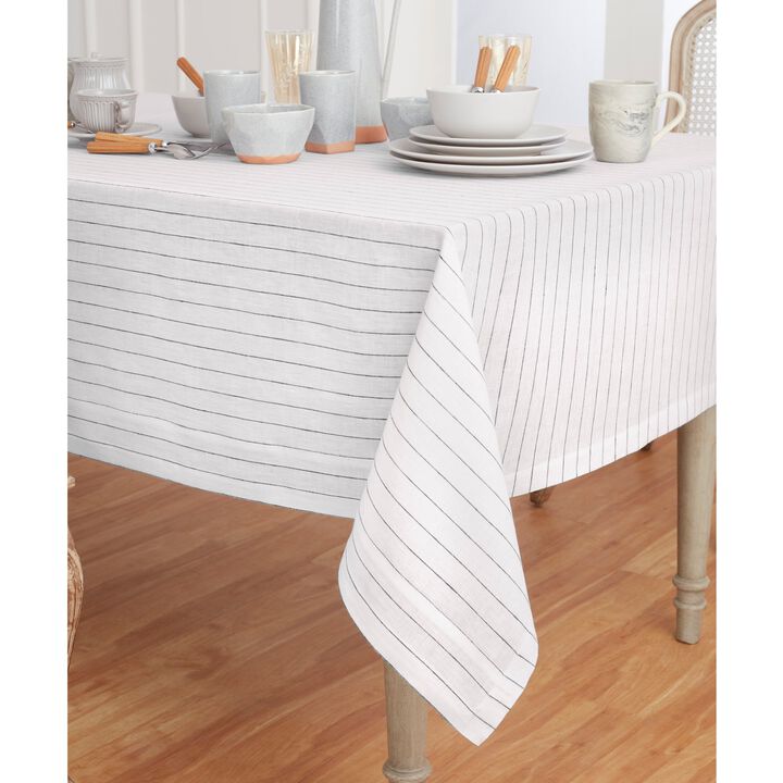 Linen Tablecloth - Pinstripe