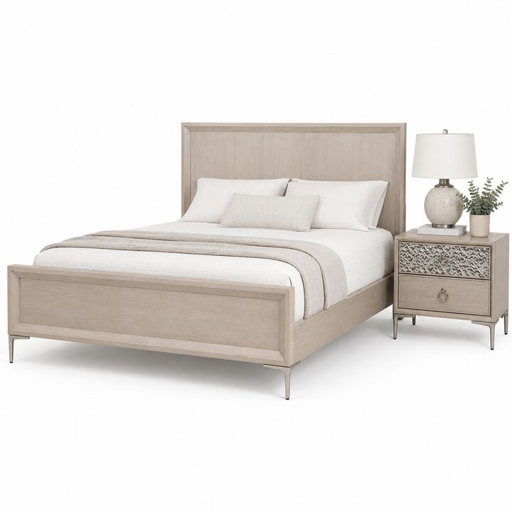 Bedroom Set, Wood, 2 Piece Set with Nightstand