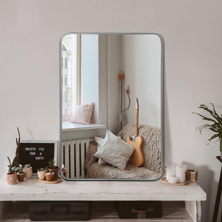 ELEMENT ACE 24x32 Inch Premium Framed Rectangular Wall Mirror with Shatterproof Glass