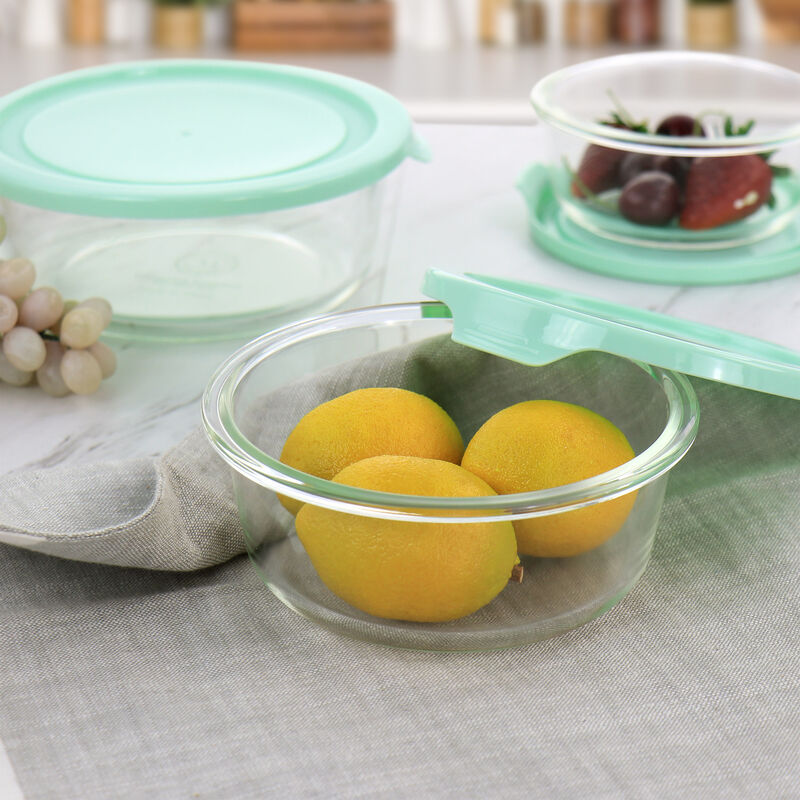 Martha Stewart 6 Piece Assorted Glass Storage Container and Lid Set  in Mint image number 2