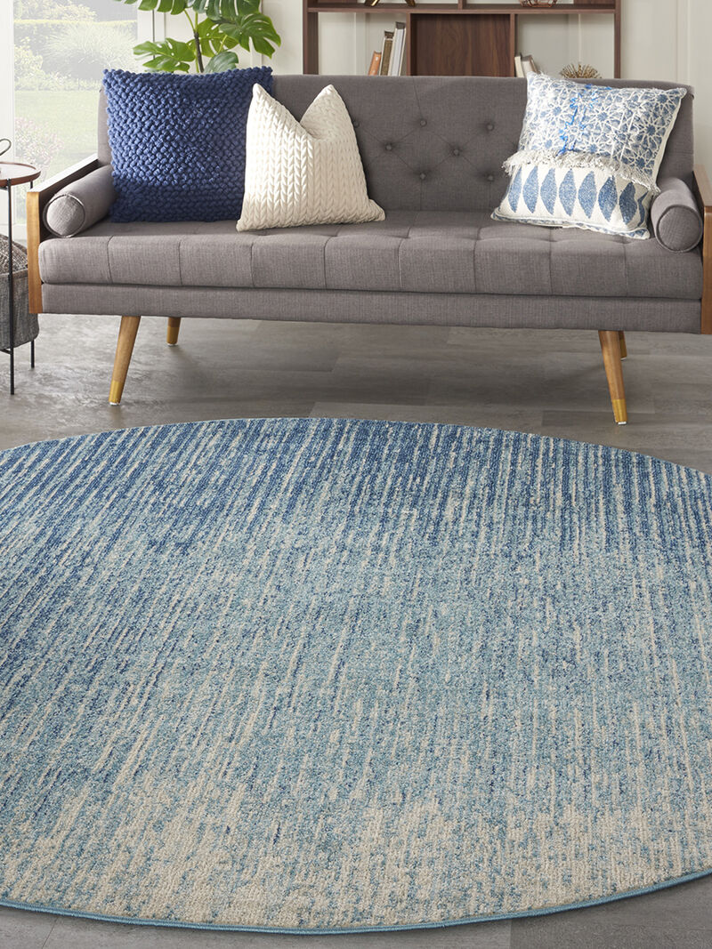 Passion PSN09 Navy/Light Blue 8' x Round Rug image number 6