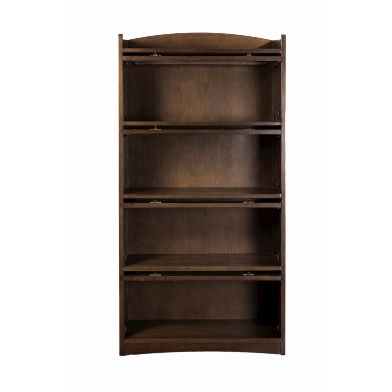 Crafters and Weavers Mission Quarter Sawn Oak 4 Stack Barrister Bookcase - Walnut