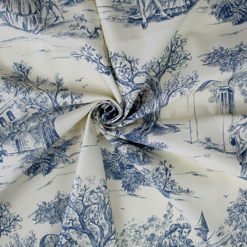 6ix Tailors Fine Linens Archamps Toile Blue Decorative Throw Pillows image number 3