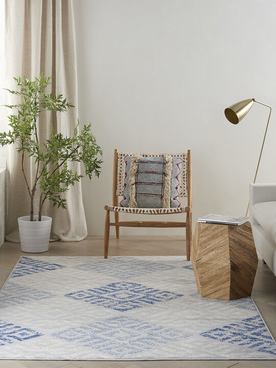 Whimsicle WHS18 Gray/Blue 4' x 6' Rug