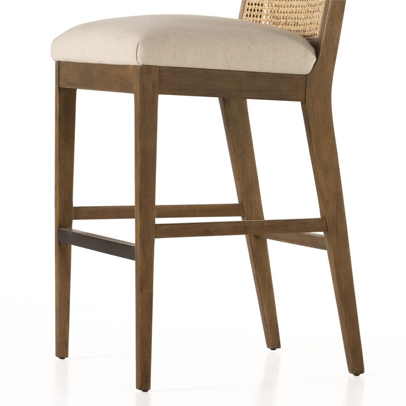Antonia Cane Armless Bar Stool in Brown