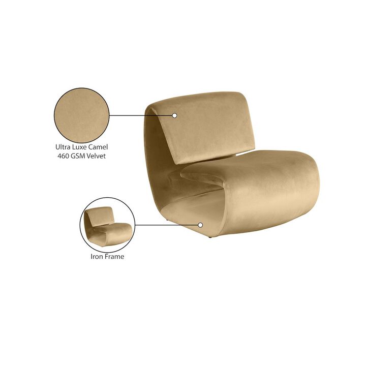 Meridian Furniture Nouveau Camel Velvet Accent Chair