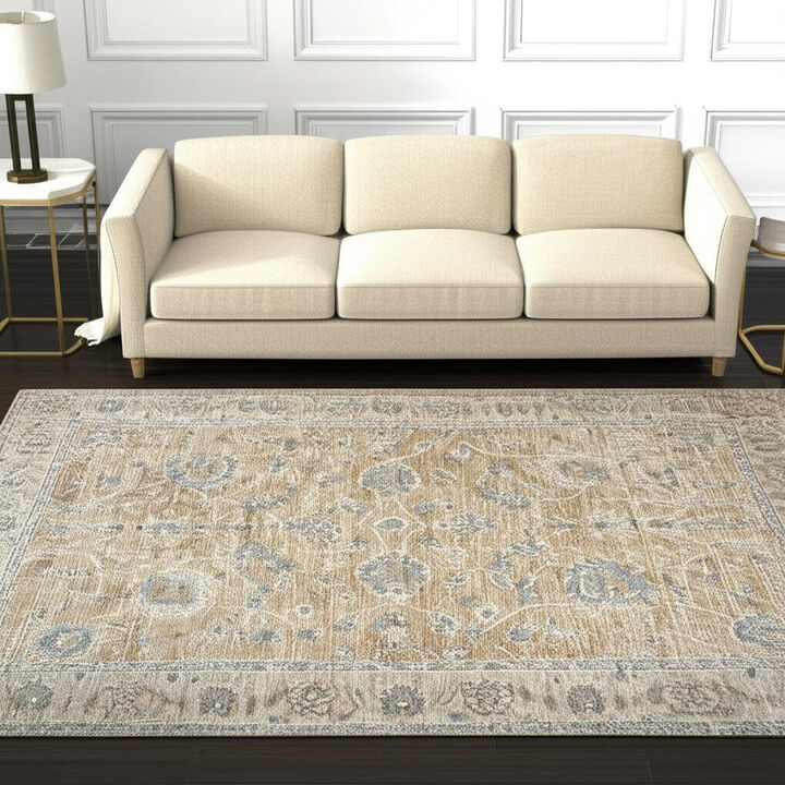 HomeRoots Southwestern Power Loom Stain Resistant Area Rug