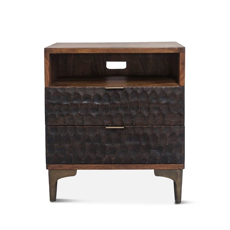 World Interiors Vallarta 24-Inch Two Tone Mango Wood Night Chest