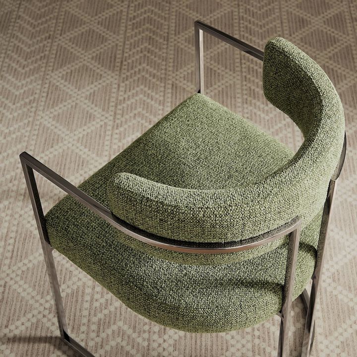 Modway Huron Curved Back Fabric and Metal Dining Accent Chair