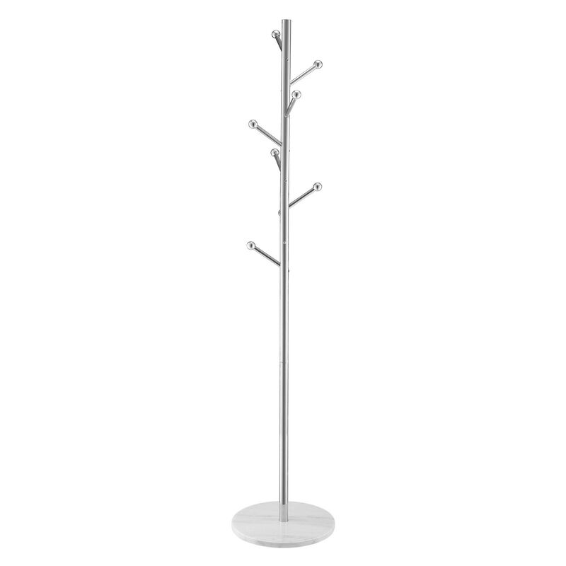 Modern Coat Rack with Marble Base and 8 Hooks, Freestanding Hall Tree image number 0