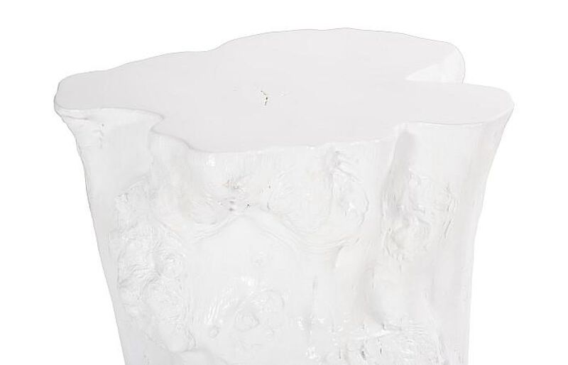 Log White Side Table