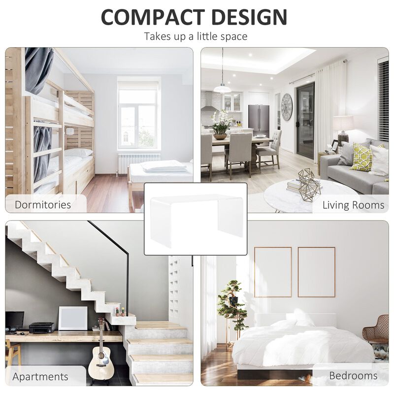 Modern Transparency: 32" Clear Acrylic C-Shaped Coffee Table