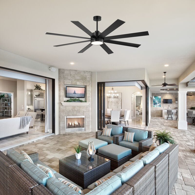Breezary 72" LED Ceiling Fan with Light, 8 Plywood Blades, 6 Speeds, Remote Control image number 9